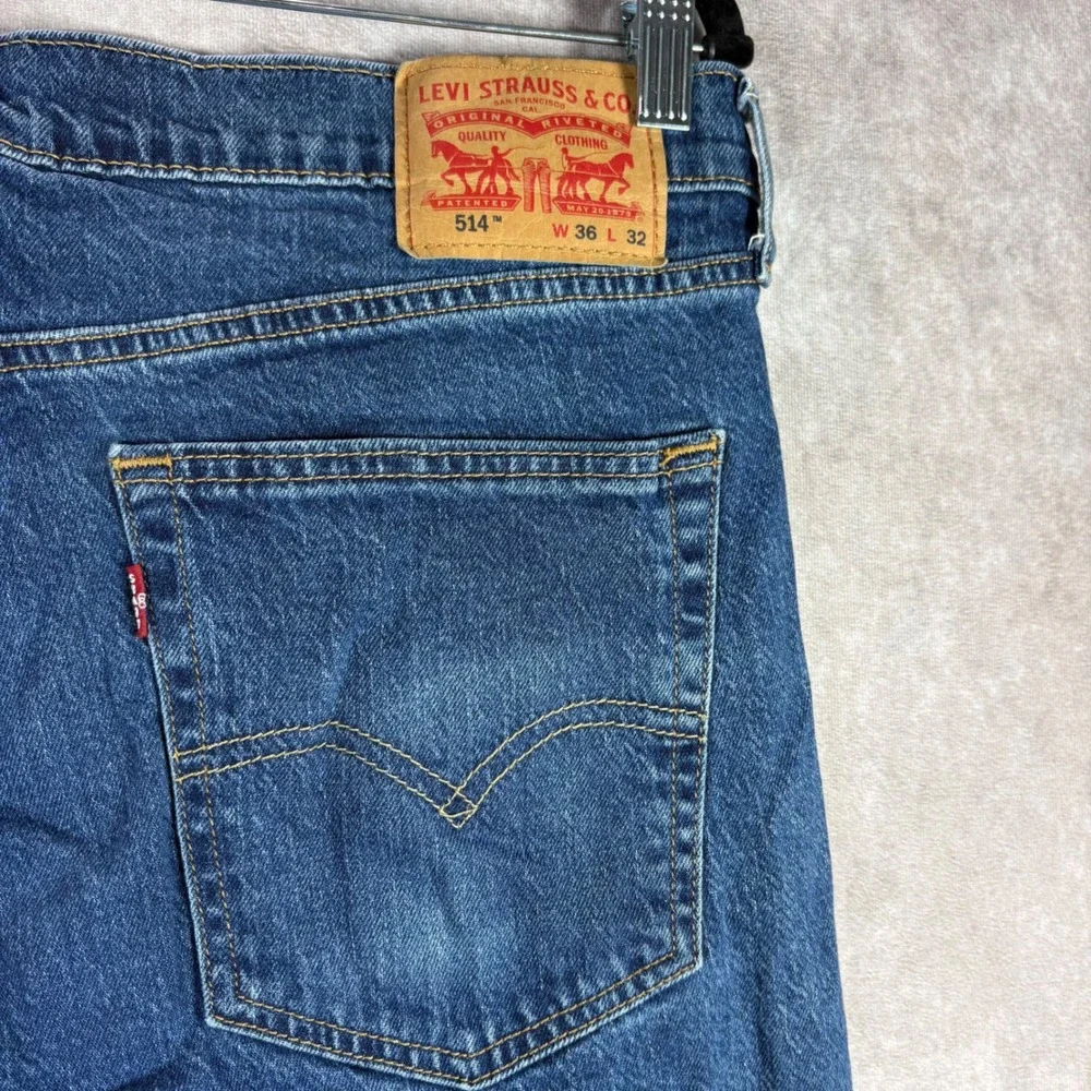 Levi's‎ Jeans Mens 36x32 Blue 514 Straight Fit Stretch Denim Everyday